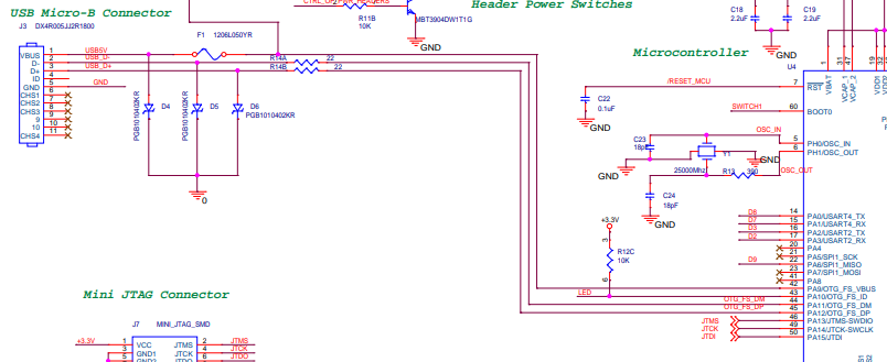 Netduino 2 Crystal and USB Schematic